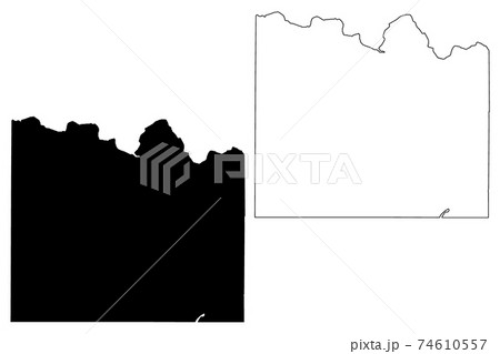 Lincoln County, State of Washington (U.S. county, United States of America, USA, U.S., US) map vector illustration, scribble sketch Lincoln map 74610557