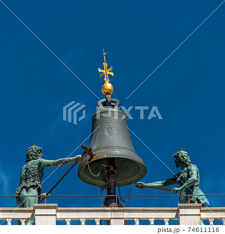 Decoration Elements at roof of Basilica San Marco in Venice, Italy, summer time Decoration Elements at roof of Basilica San Marco in Venice, Italy, summer time 74611116