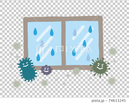 窓まわりのカビのイラスト 74613245
