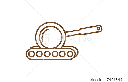 cook kitchen frypan line logo design vector icon symbol illustration 74613444