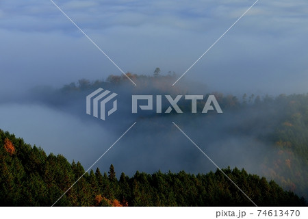 亀岡盆地の雲海 亀岡盆地の雲海 74613470