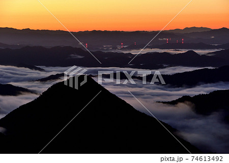 大江山からの福知山盆地の雲海 74613492