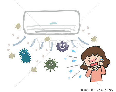 エアコンのカビのイラスト 74614195