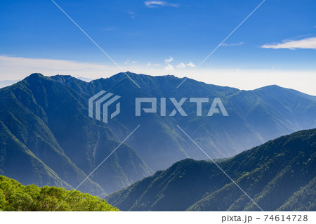 草スベリから見た鳳凰三山 74614728