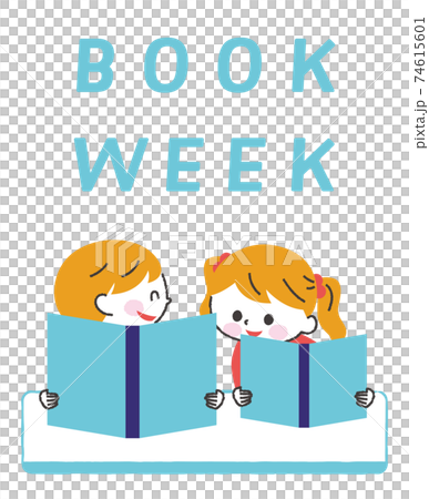 本を読む子供　白肌 74615601