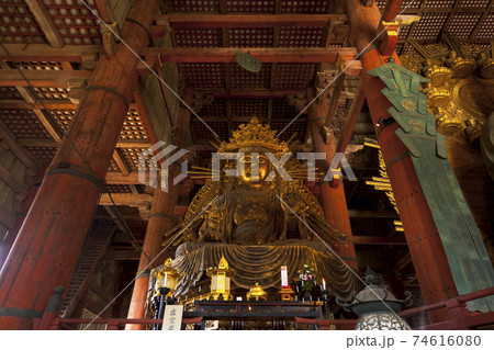 The Great Buddha in Todai-ji temple in Nara. The Great Buddha in Todai-ji temple in Nara. 74616080