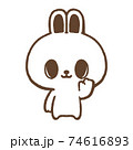 手をあげるうさぎ 74616893