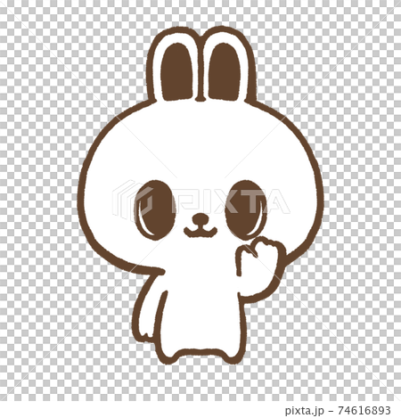 手をあげるうさぎ 74616893