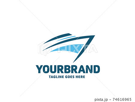 abstract blue speedboat logo vector illustration abstract blue speedboat logo vector illustration 74616965