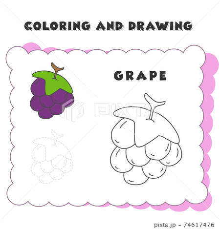 coloring and drawing book element grape. Grape Coloring Book, Coloring Page 74617476