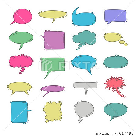 Cute speech bubble doodle set Cute speech bubble doodle set 74617496