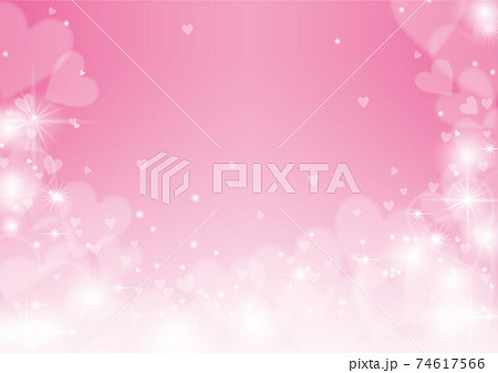 キラキラハートピンクの背景のイラスト素材