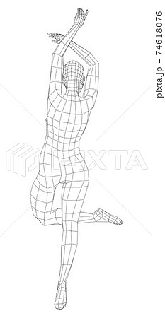 Wireframe ballerina in dance pose. Vector Wireframe ballerina in dance pose. Vector 74618076
