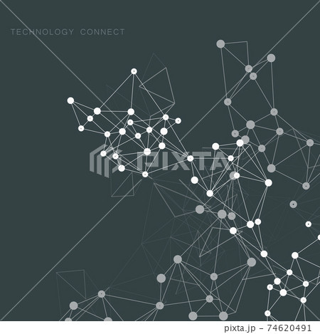 Molecules dark background in abstract style 74620491