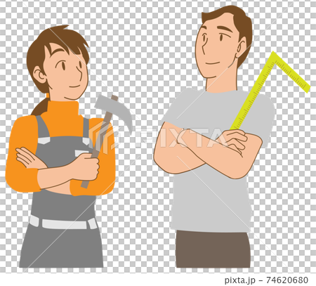 Young couple working on DIY Young couple working on DIY 74620680