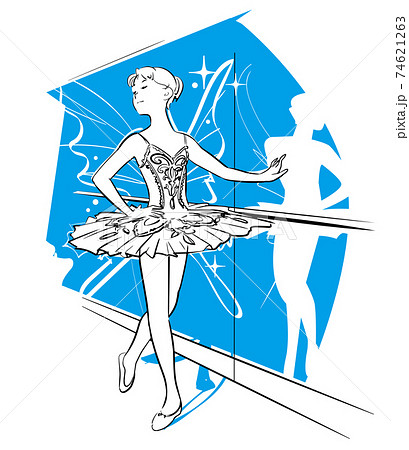 バレエを踊る女性 蝶のイメージのイラスト素材
