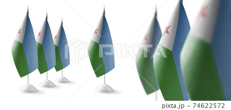 Set of Djibouti national flags on a white background Set of Djibouti national flags on a white background 74622572