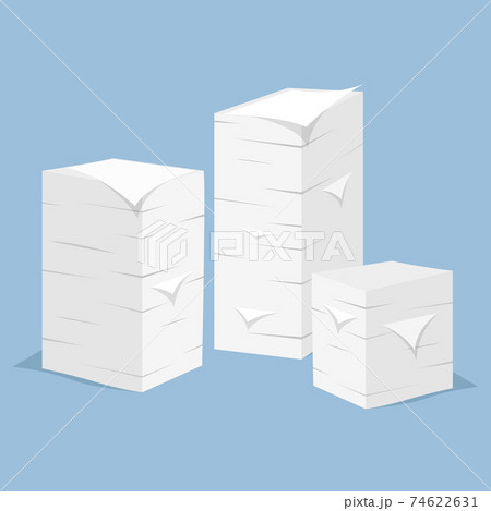 Pile of white sheets vector design illustration isolated on blue background Pile of white sheets vector design illustration isolated on blue background 74622631