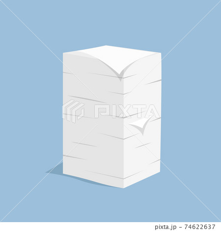 Pile of white sheets vector design illustration isolated on blue background Pile of white sheets vector design illustration isolated on blue background 74622637