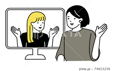 英会話を楽しむ女性 2人 英会話を楽しむ女性 2人 74623256