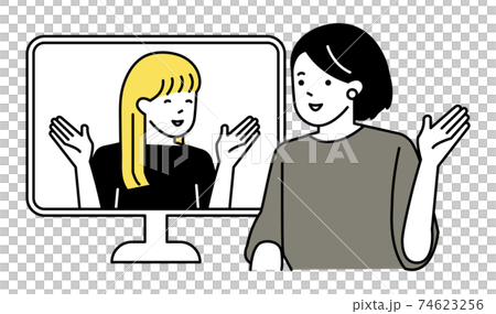 英会話を楽しむ女性 2人 英会話を楽しむ女性 2人 74623256