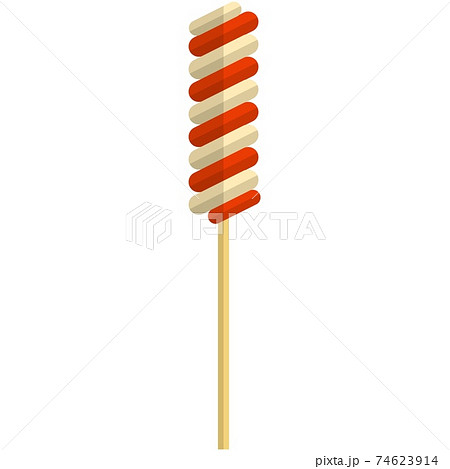 Vector sweet swirled striped lollipop candy on white Vector sweet swirled striped lollipop candy on white 74623914