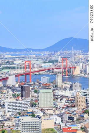 高塔山公園から見た北九州市内　福岡県 74625330