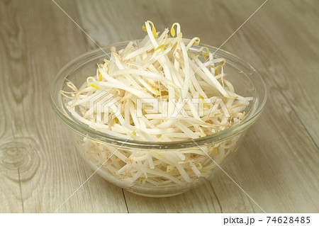 ガラスボウルに入った豆もやし ガラスボウルに入った豆もやし 74628485