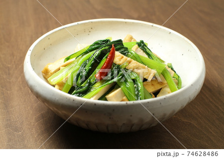 厚揚げと小松菜の煮物、煮浸し 74628486