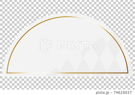 Semi-circular frame White & Gold Partially diamond pattern 74628837