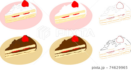 ケーキセット　イラスト 74629965