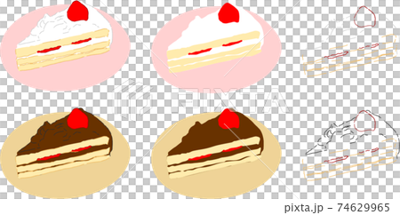 ケーキセット　イラスト 74629965