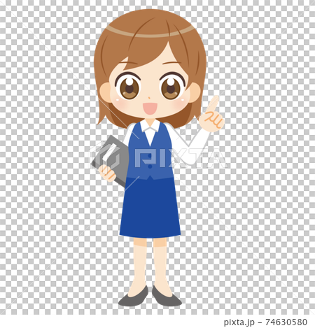 Female anime-style character of a clerk 74630580