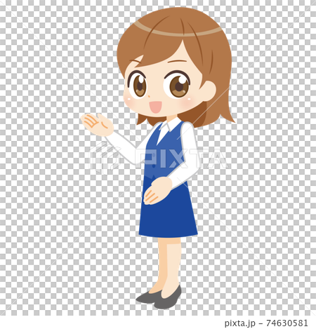 Female anime-style character of a clerk 74630581