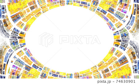 白背景の楕円のフレームのイラスト素材