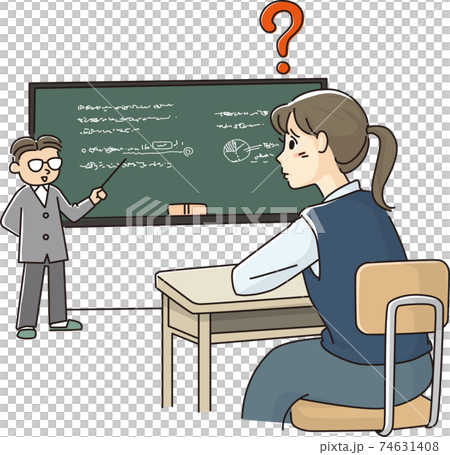 黒板が見えにくい女子高生 74631408