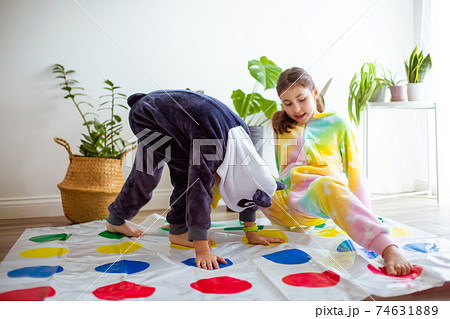 the kids in kigurumi arranged a pajama party the kids in kigurumi arranged a pajama party 74631889