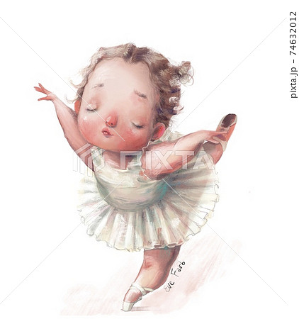 cartoon little girl ballerina in dansing pose - Stock Illustration  [74632012] - PIXTA