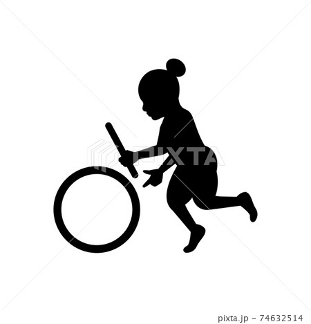 black silhouette design with isolated white background of people boy playing hit wheel black silhouette design with isolated white background of people boy playing hit wheel 74632514