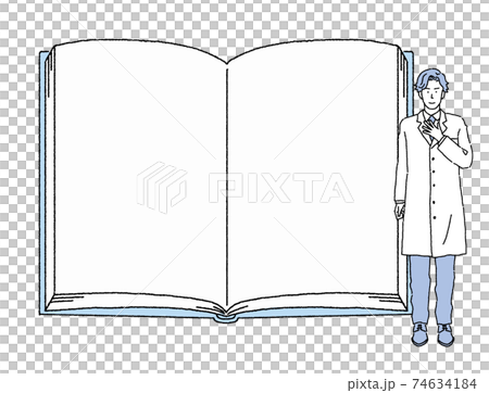 Large open book and doctor's illustration 74634184