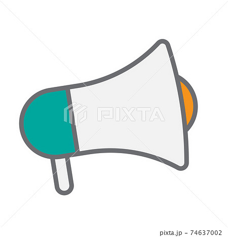 Cute Megaphone icon on white background. Vector Illustration EPS10 74637002