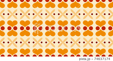 70年代 レトロモダンなシームレスパターン ベクターイラスト素材 壁紙のイラスト素材