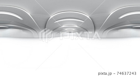hdri style panorama 360 view of modern design industrial hall 3d render illustration VR content 74637243