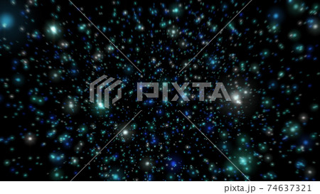 美しい星々の中を浮遊しているイメージのイラスト素材