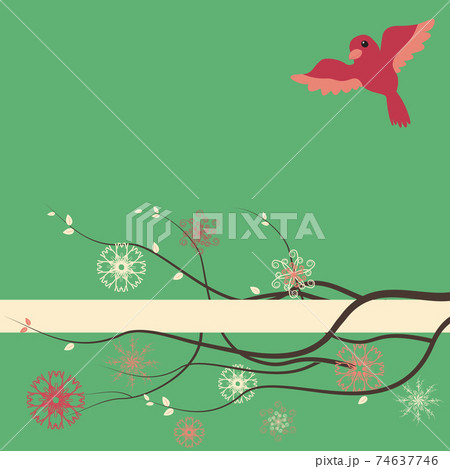 Vector floral background with text box Vector floral background with text box 74637746