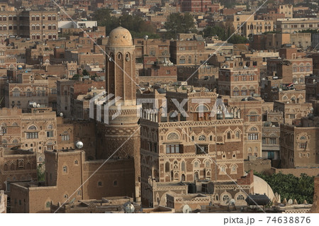 イエメンの世界遺産 サナア旧市街 の写真素材