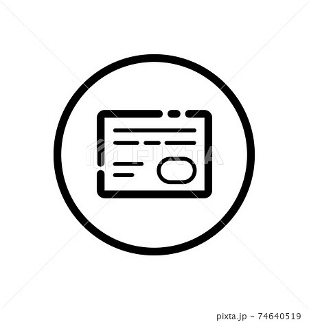 Credit card. Payment options. Commerce outline icon in a circle. Vector illustration 74640519