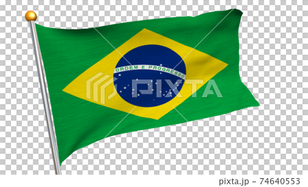 Brazilian flag fluttering in the wind 74640553