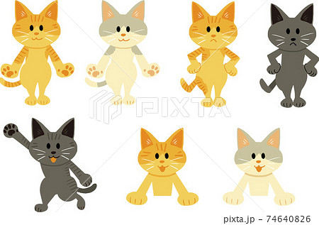 ネコキャラクターのイラスト素材