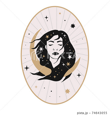 Celestial woman vector illustration. Celestial woman vector illustration. 74643055